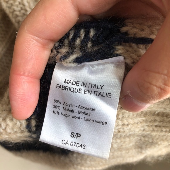 Blue and white Italian wool cardigan M - Picture 4 of 4